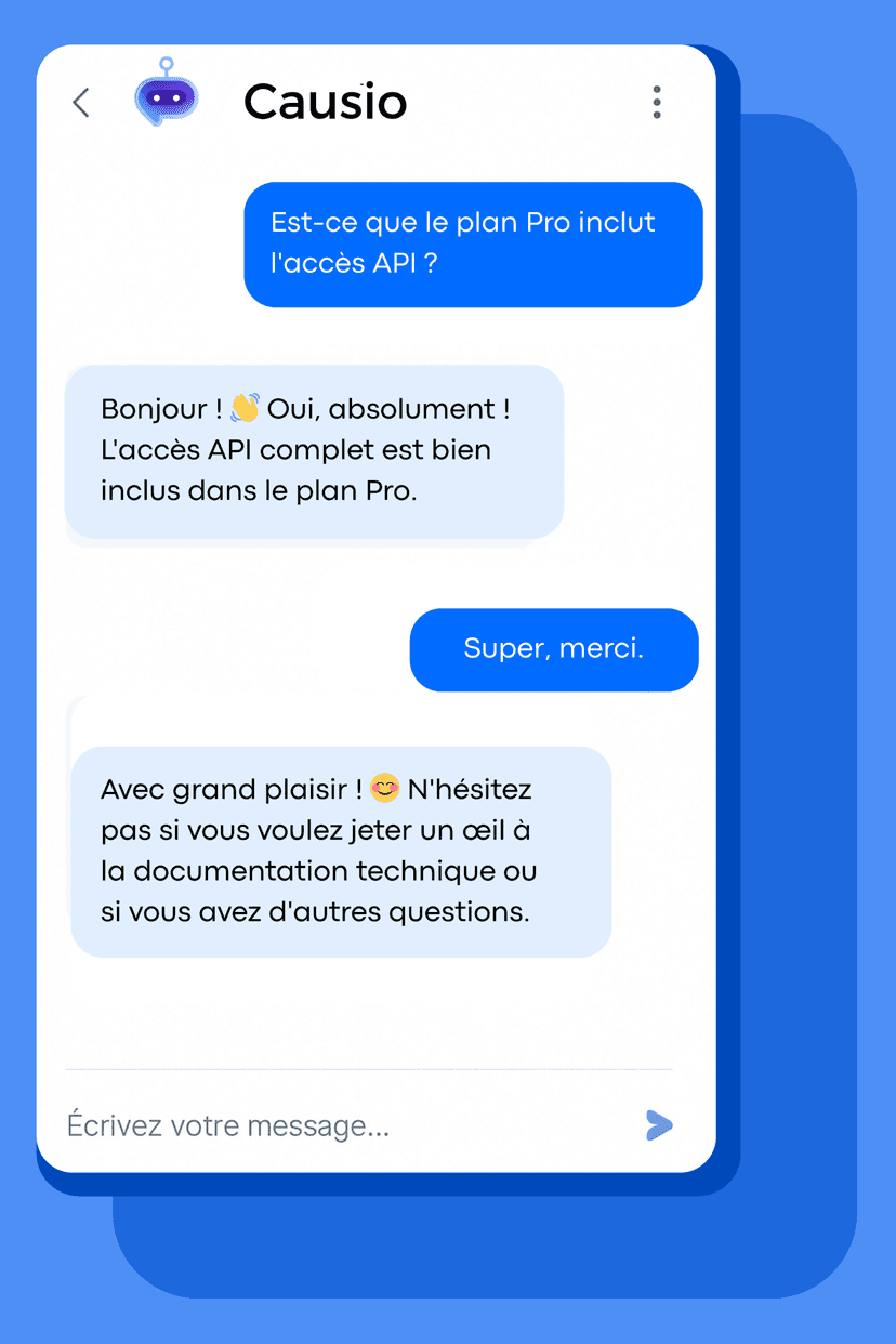 Interface de discussion Causio